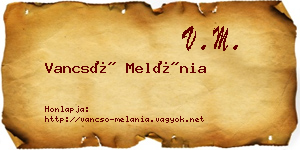 Vancsó Melánia névjegykártya